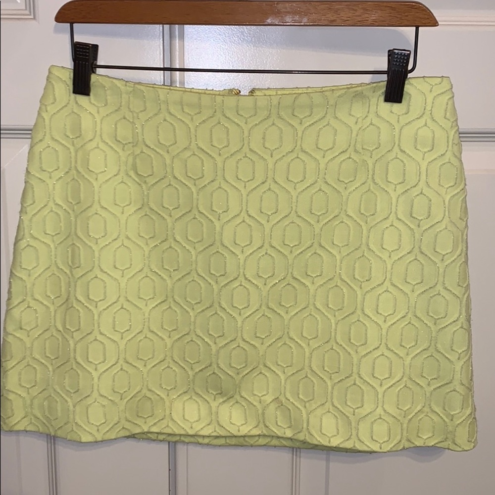 Lilly Pulitzer Yellow + Silver Thread Skirt